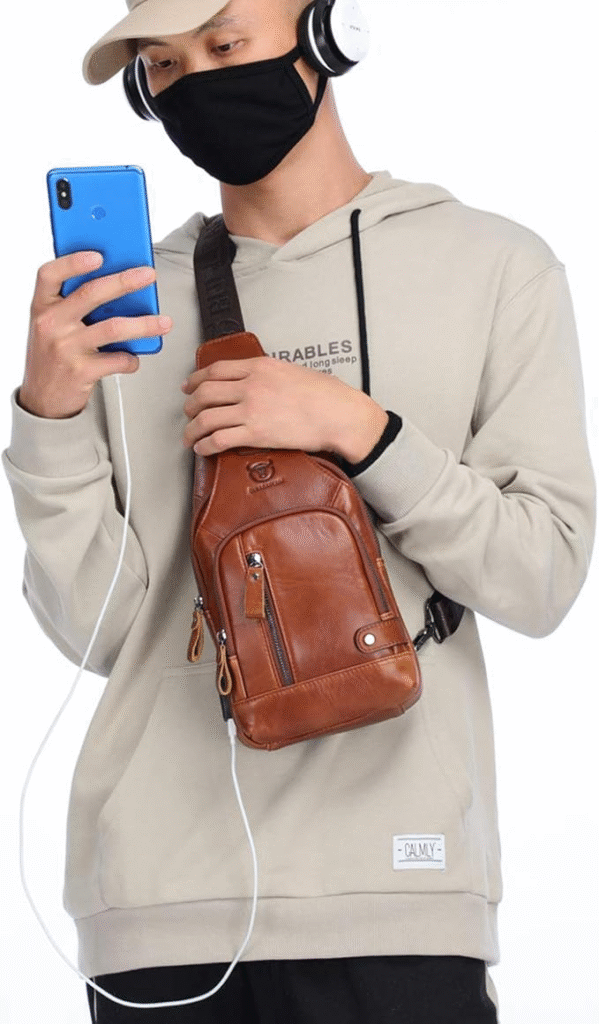 Polare 23L leather backpack for men travel – classic full-grain leather design for business and travel