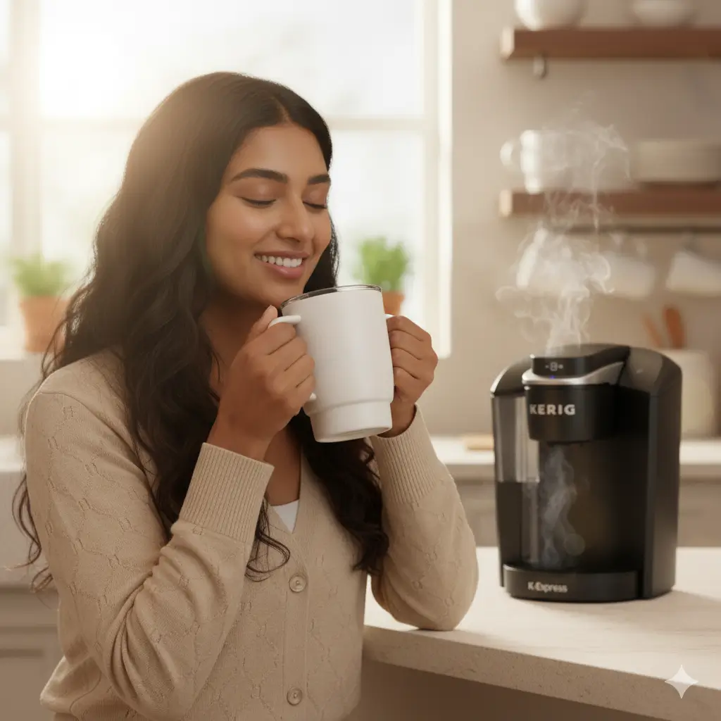 The Keurig K-Elite, consistently rated as the best K Cup coffee maker for strength and iced coffee options.