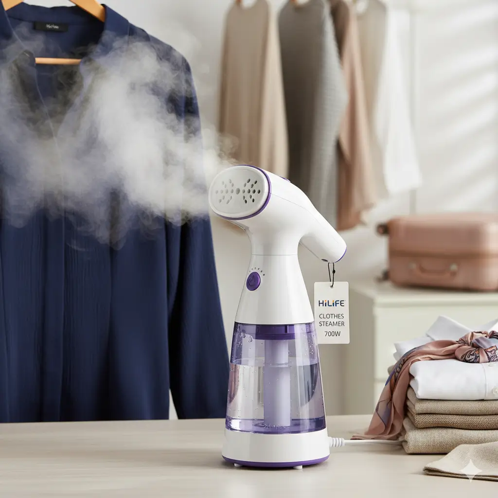 Hilife Handheld Clothing Steamer – portable vapor steam cleaner for quick wrinkle removal, lightweight travel garment steamer under $25