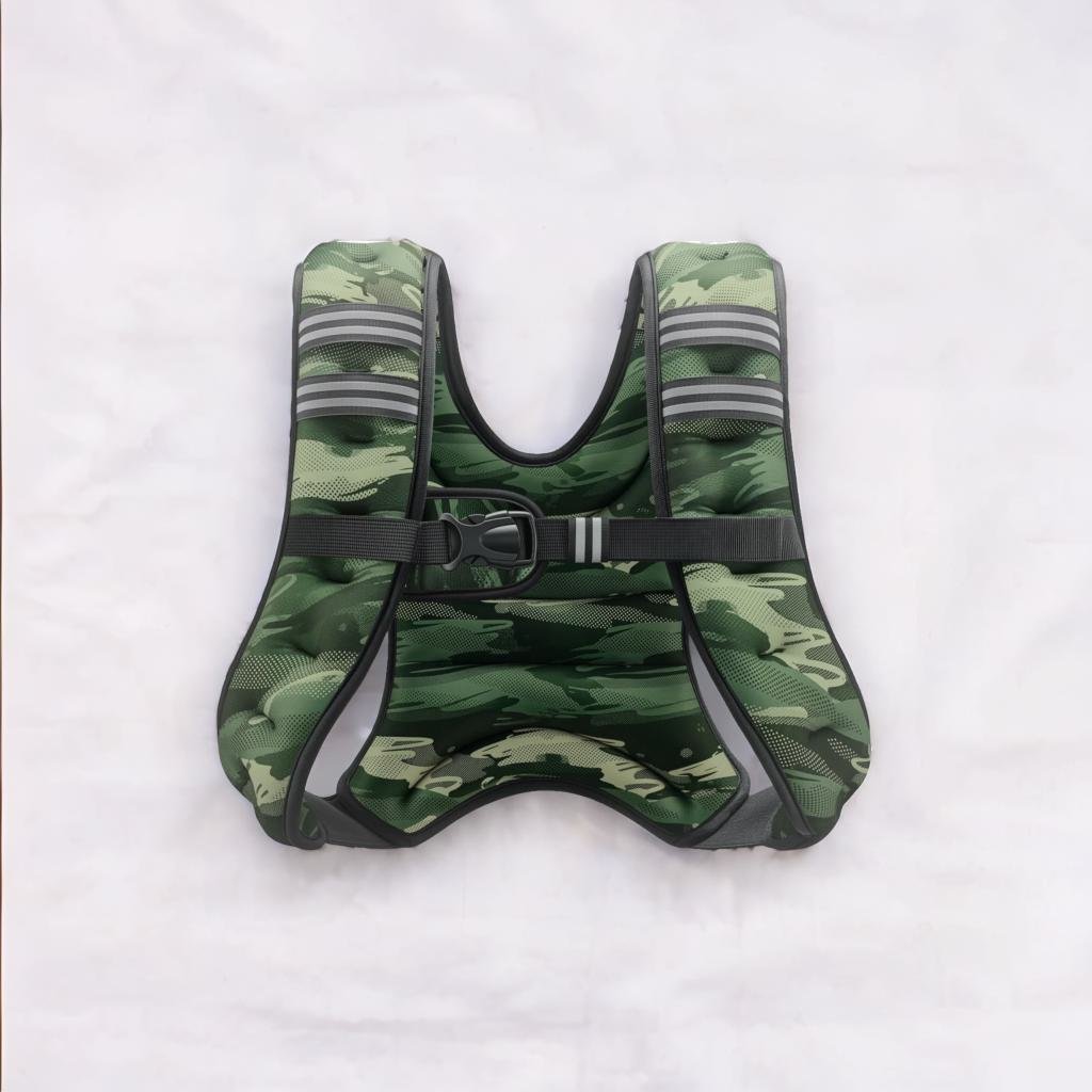 ZELUS weighted vest with reflective stripes, adjustable for running in a weight vest and strength training.